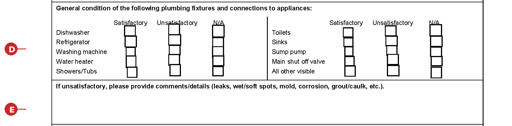 4-point inspection report page 2 plumbing part 2